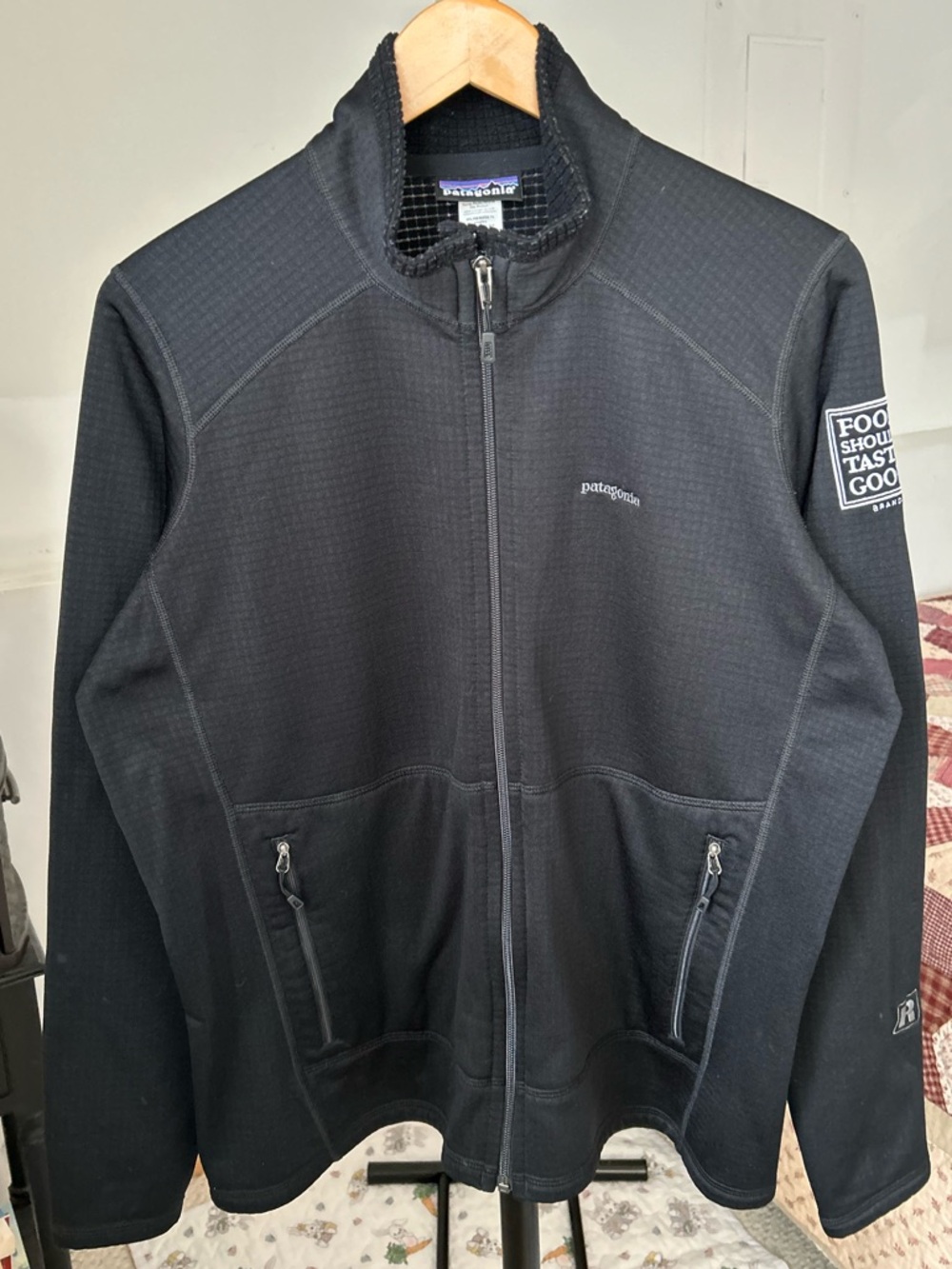 Patagonia R1 Regulator Full Zip Microgrid Fleece Jacket Black XL